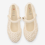 Ballet Shoes Cream Mesh Pattern 