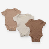 Bodysuits 3pc ribbed brown cream fawn