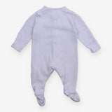 Sleepsuit blue with embroidered green car