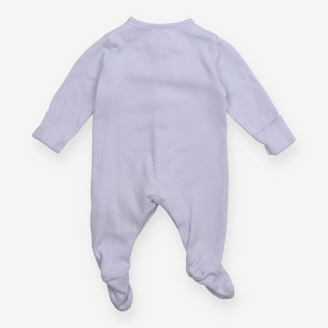 Sleepsuit blue with embroidered green car