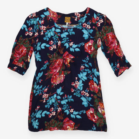 Navy Floral Long Sleeve Mini Dress