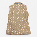 Gilet collared brown with white dots