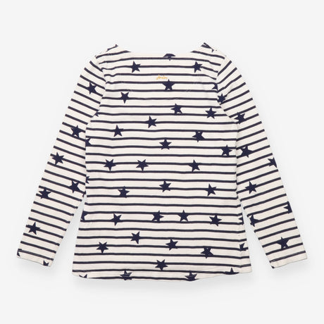 Cream Navy Star Stripe Long Sleeve Breton Top