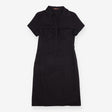 Shirt Dress Black Short Sleeve Button Front