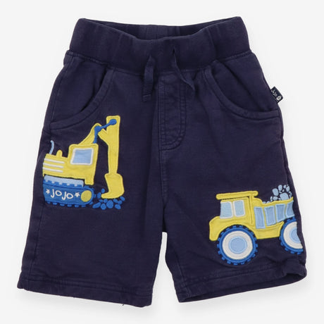 Shorts Blue Yellow Construction Vehicles