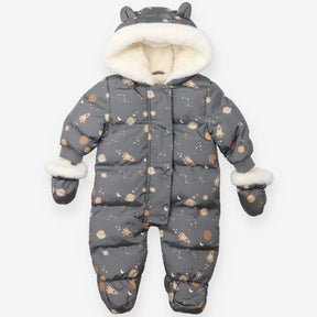 Pramsuit waterproof and Fleece Lined Grey Space Th