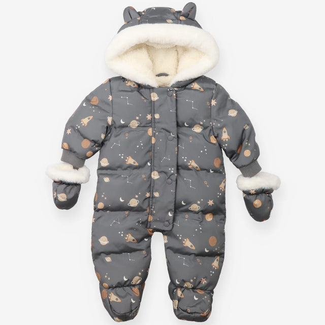 Pramsuit waterproof and Fleece Lined Grey Space Th