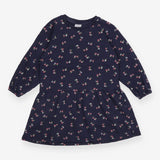 Sweatshirt dress LS blue small flowers