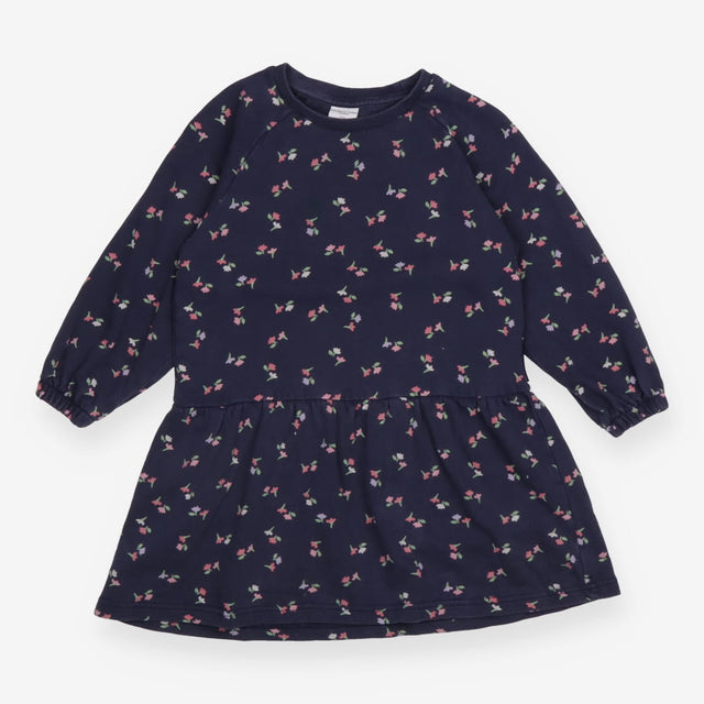 Sweatshirt dress LS blue small flowers