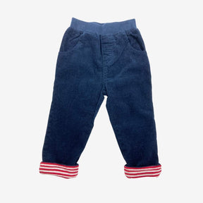 Navy cord pullons with red stripe lining