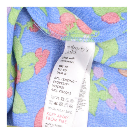 Blue Fruit Print Midi Tea
