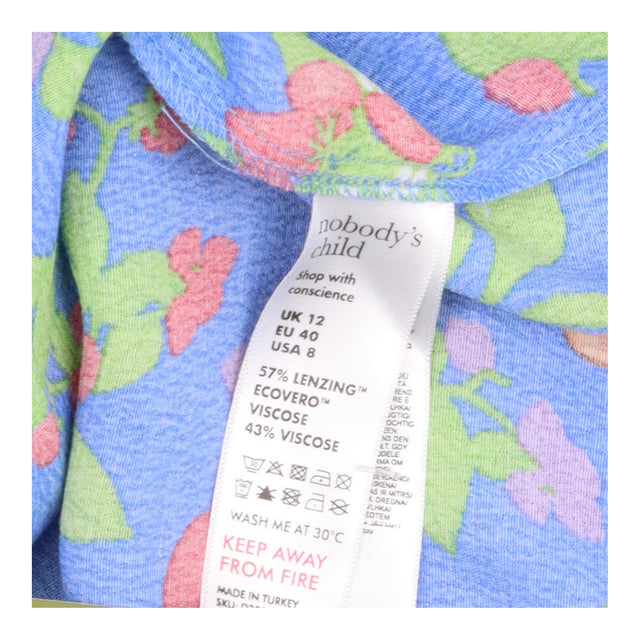 Blue Fruit Print Midi Tea