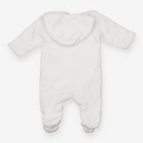 White jersey pramsuit with tortoise lining