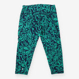 Green & Navy Abstract Print High Waisted Leggings