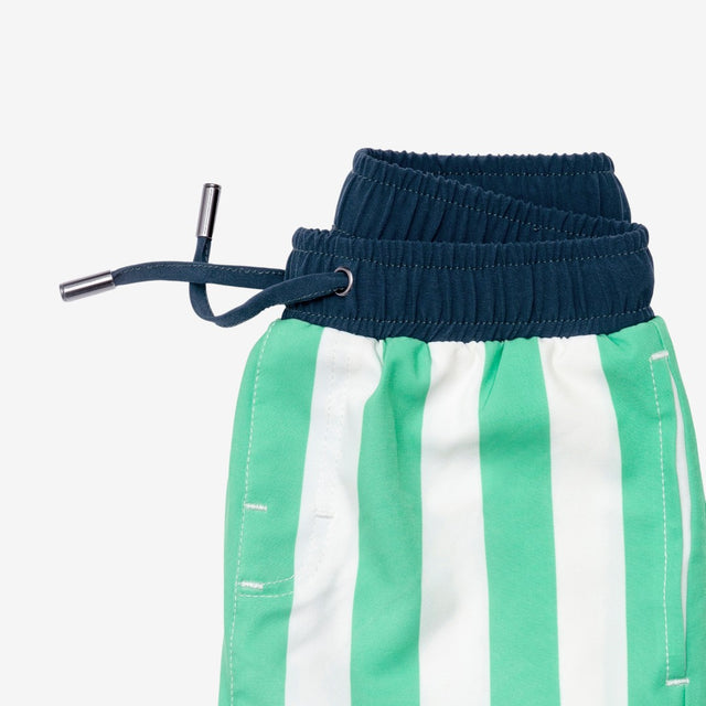 Spike the dino stripe green swim trunks