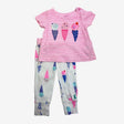 Pink ice-cream cone t-shirt and trouser set