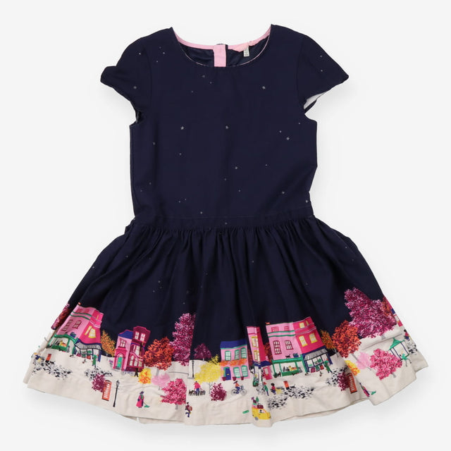 Snowy Night in Town Woven Dress