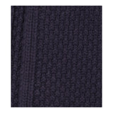 Cardigan Open Front Textured Metallic Trim Navy
