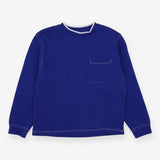 T-shirt cobalt blue long sleeved white stitching