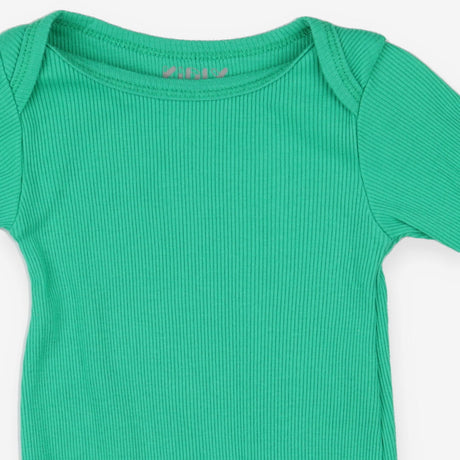 Green ribbed sleepsuit