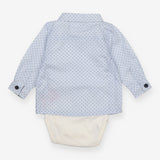 Bodysuit Shirt Blue Stripe with Navy Bow Tie