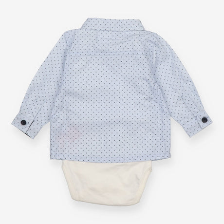 Bodysuit Shirt Blue Stripe with Navy Bow Tie
