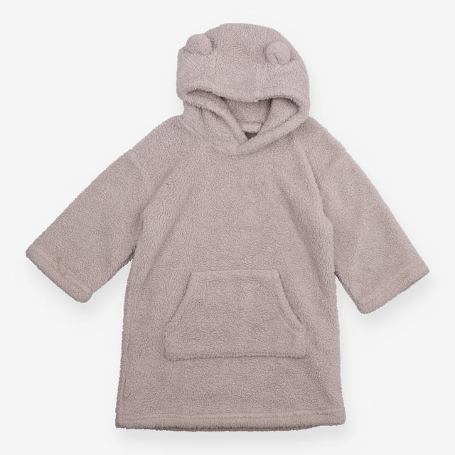 Grey Fleece Hoodie with Ears and Front Pocket