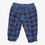 Trousers Pull On Blue Check