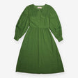  Green Corduroy Oversized Collar Long Sleeve