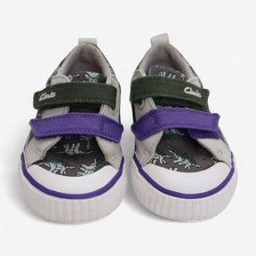 Trainers Purple and Khaki with Dinosaurs