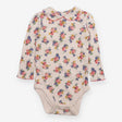 Bodysuit long sleeve white floral