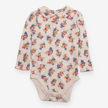 Bodysuit long sleeve white floral