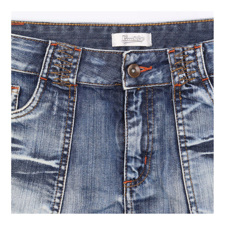 Y2K Vintage Low Rise Blue Whiskered Denim M