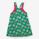 Pinafore green cord large flowers