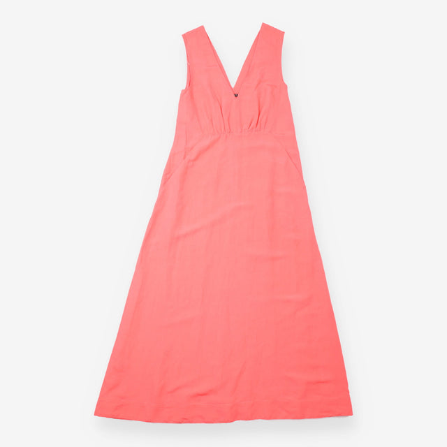 Dress Coral Pink V-Neck Sleeveless Summer donna Ma