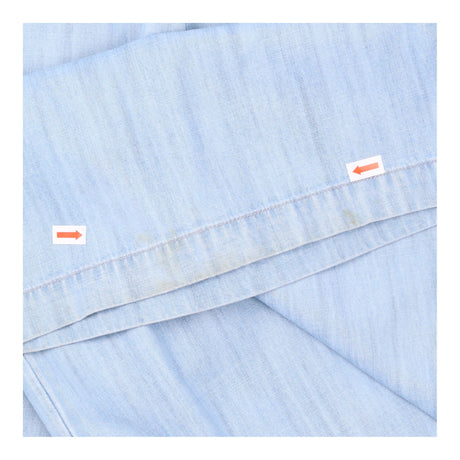 Wide Leg Petite Trousers in Light Blue Denim Look