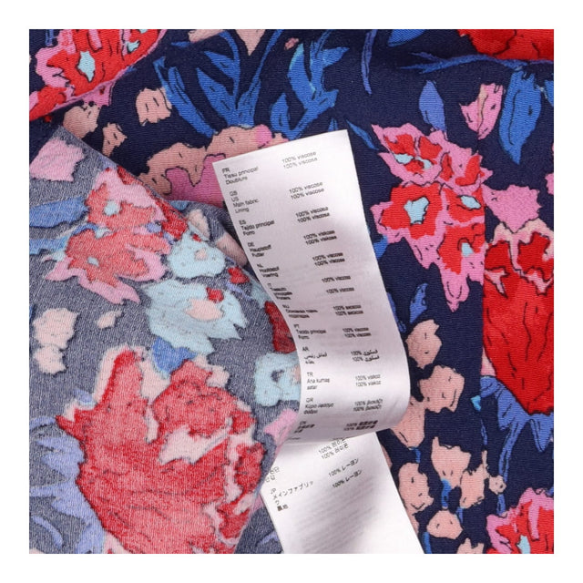 Floral Wrap Top Navy Pink Long Sleeve