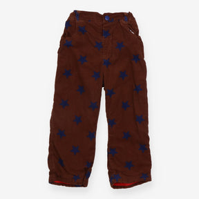 Trousers cord brown with navy stars