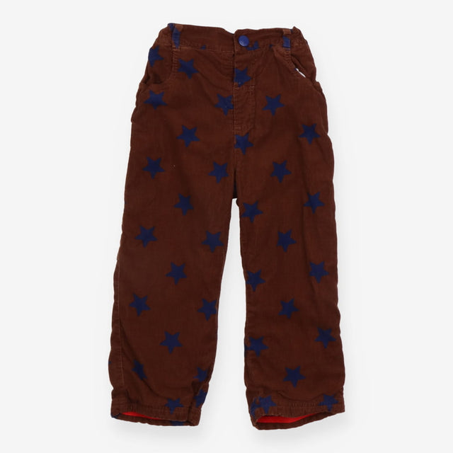 Trousers cord brown with navy stars