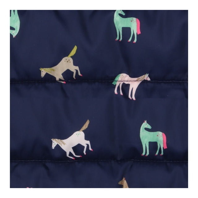 Gilet Reversible Pink and Pony Print