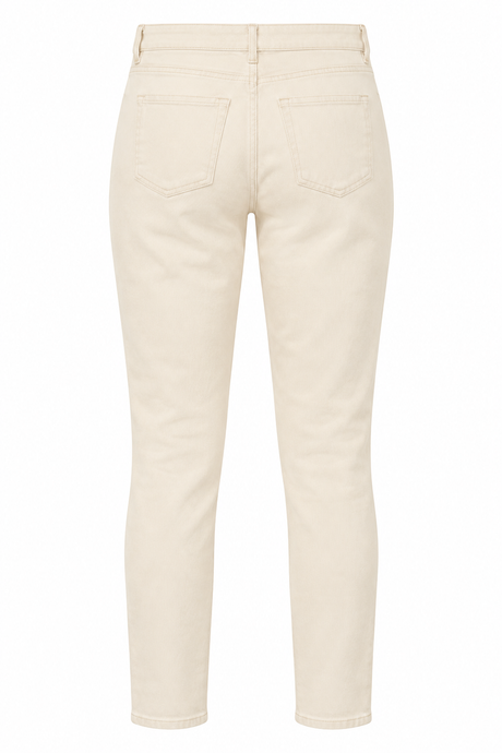 Jeans Slim Mid Rise Ecru Denim Pocket Stretch