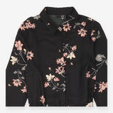 Vero Moda Black Pink Floral Long Sleeve Belted Shi