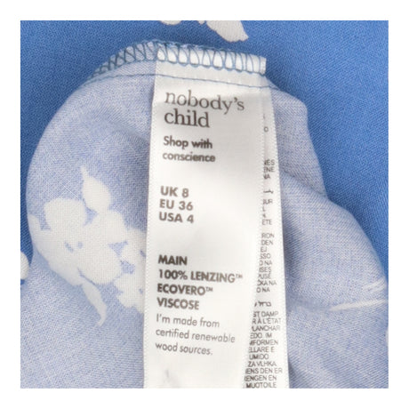 Maxi Dress Blue Ivory Floral Wrap Tie Waist Split