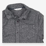 grey button up shirt