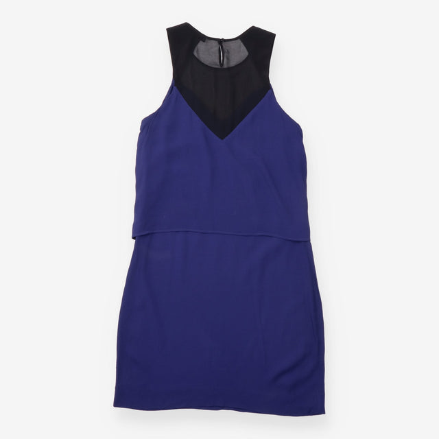 Dress Navy Sheer Black Yoke Layered M