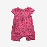 Pink and Red Floral Romper