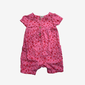 Pink and Red Floral Romper