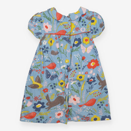 Dress collar blue birds rabbits flowers