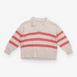 Sweater knit white and pink stripe
