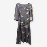 Boden Grey Viscose Button‑Down Midi Dress